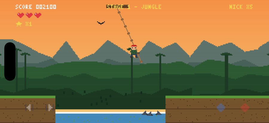 Swing over sharks on the rope